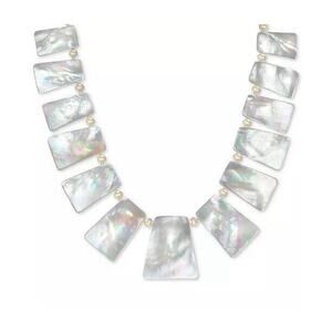 18K Gold Vermeil Mother Of Pearl Necklace Pearls Luxury Stunning Women's Fashion